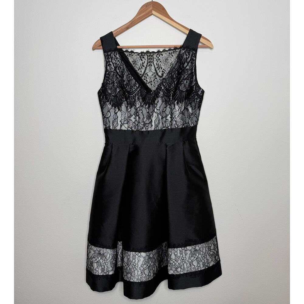 Black Lace Cocktail Dress Fit Flare Little Black Dress Wedding Guest 6